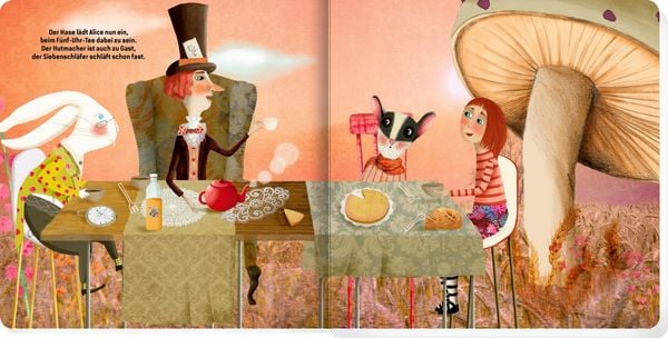 Alice im Wunderland Kinderbuch mit Reimen und kunstvollen Illustrationen