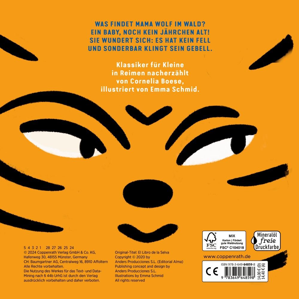Vorschulbuch Dschungelbuch gereimt Tierillustrationen ab 3