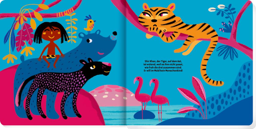 Dschungelklassiker Pappbilderbuch mit Spotlack Kinderbuch