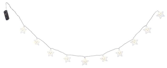 Sternchen-Lichterkette mit Plüschsternen & Timer für Kinderzimmer