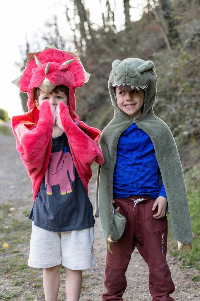 Dino Kuschel Umhang Kinder Triceratops Rot 2 Jahre