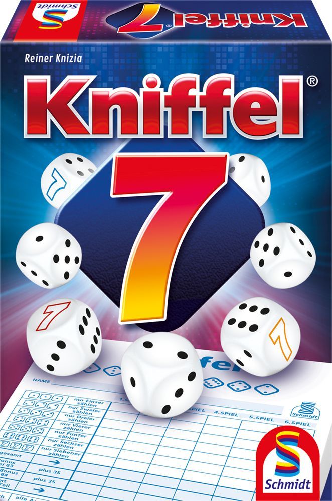 Kniffel 7 Würfelspiel mit neuen 7er-Würfeln für Kinder und Familien ab 8 Jahren