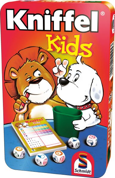 Kniffel Kids Reisespiel in Metalldose – Würfelspaß für Kinder ab 5