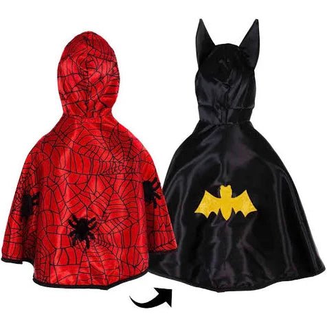 Kostüm - Wende Cape Spiderman - Batman / Umhang 2 - 3 Jahre - Great Pretenders