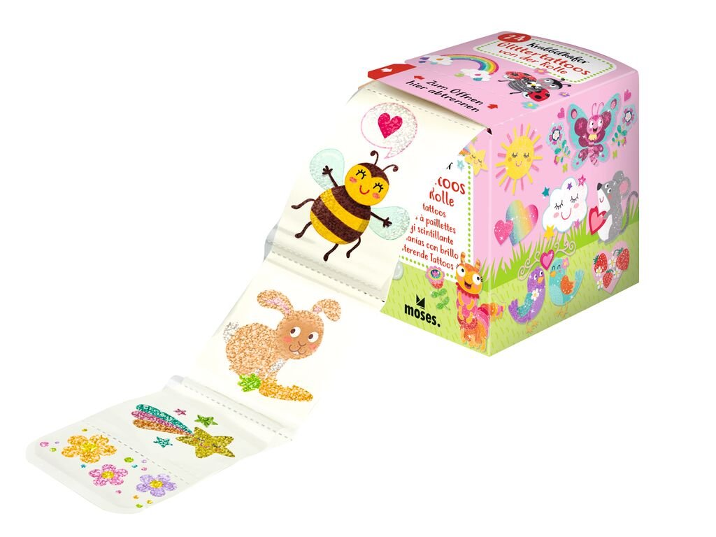 Krabbelkäfer – Glittertattoos für Kinder ab 3 Jahren mit fröhlichen Frühlingsmotiven