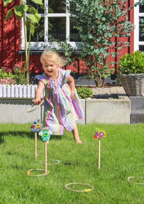 Krabbelkäfer Ringwurfspiel mit Tiersteckern für Garten & Strand