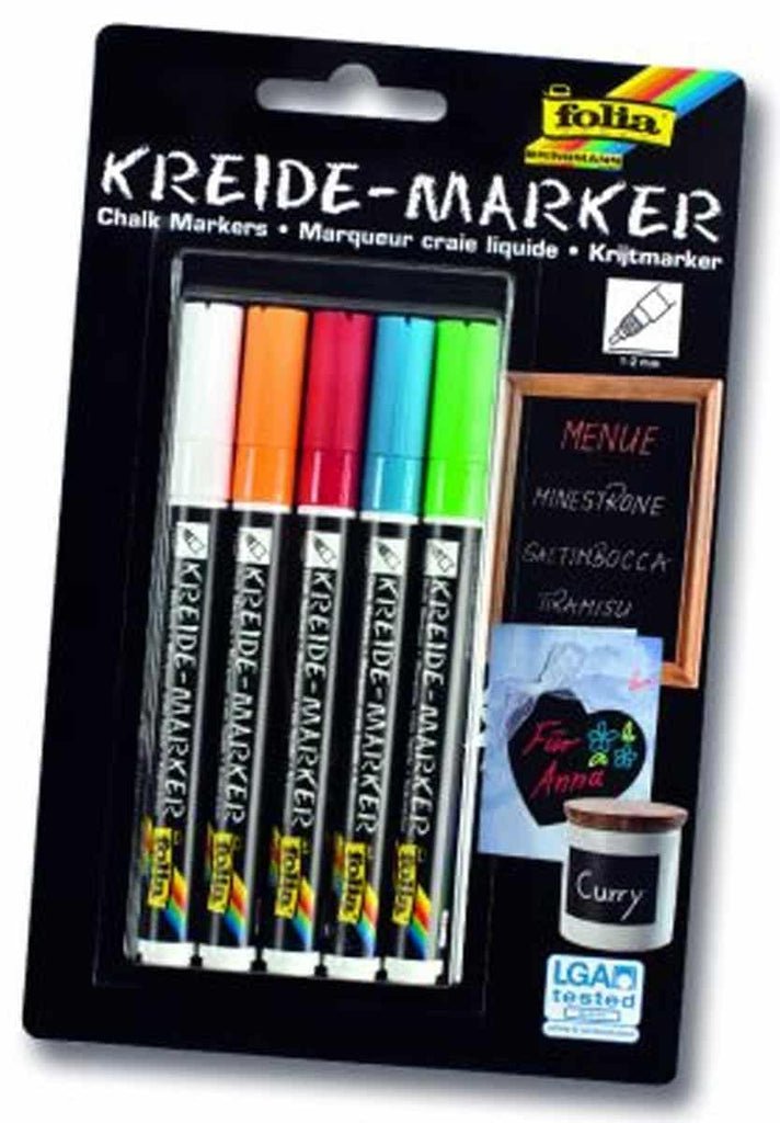 Kreidemarker 5er Set - Folia