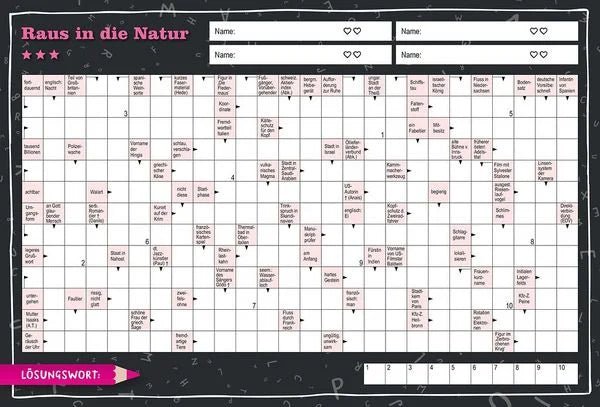 Spiel für unterwegs – Kreuzworträtsel-Challenge
