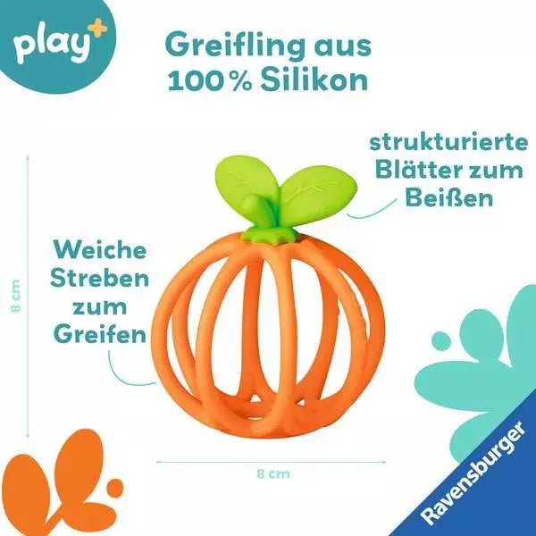 Greifling Orange Silikon weich mit Kaufläche
