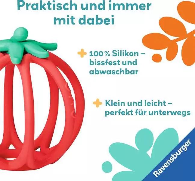 Greifling Tomate aus Silikon fürs Zahnen ab 0 Monate
