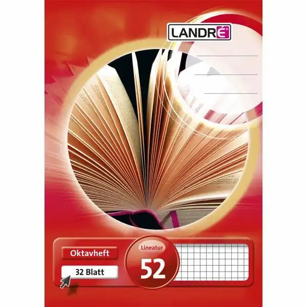 Landré Oktavheft DIN A6 kariert 32 Blatt rot