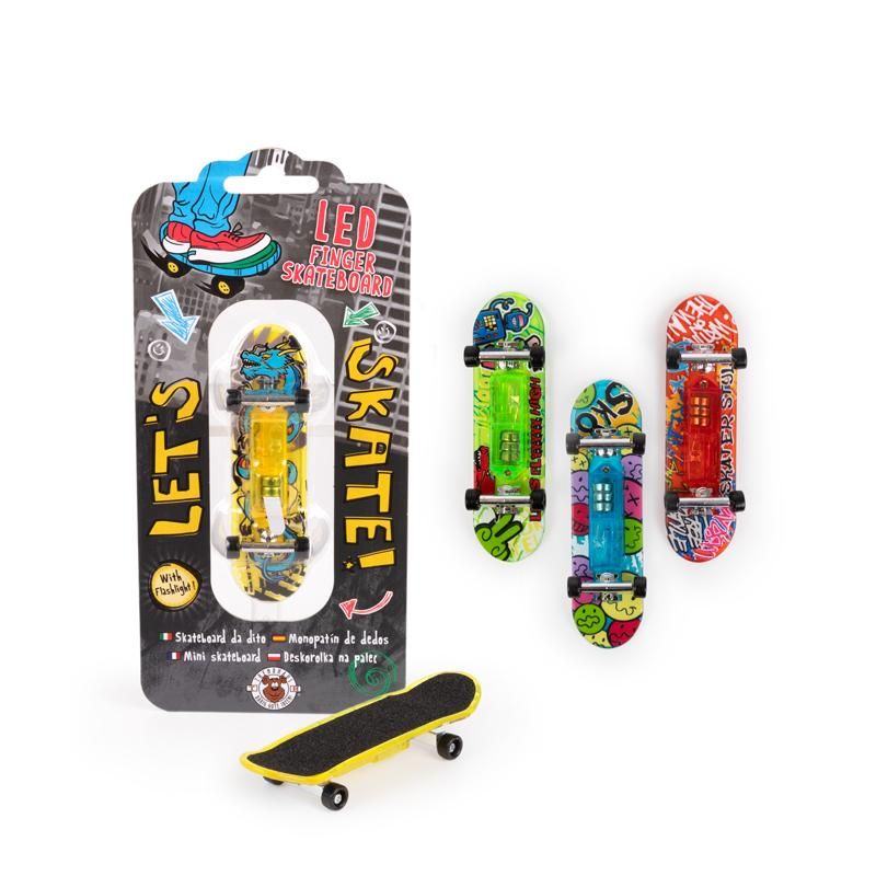 LED Finger-Skateboard mit Neonlicht in verschiedenen Farben
