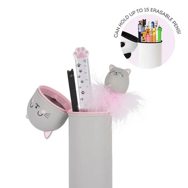 Legami Kawaii Katze – Silikon-Federmäppchen stehend auf Tisch