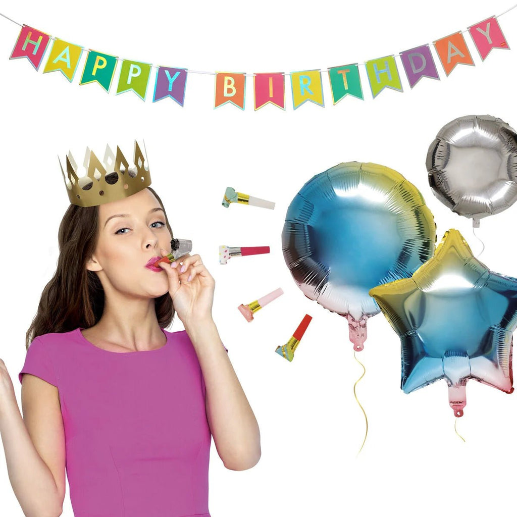 Geburtstagsparty-Set von Legami mit Krone, Girlande & Ballons