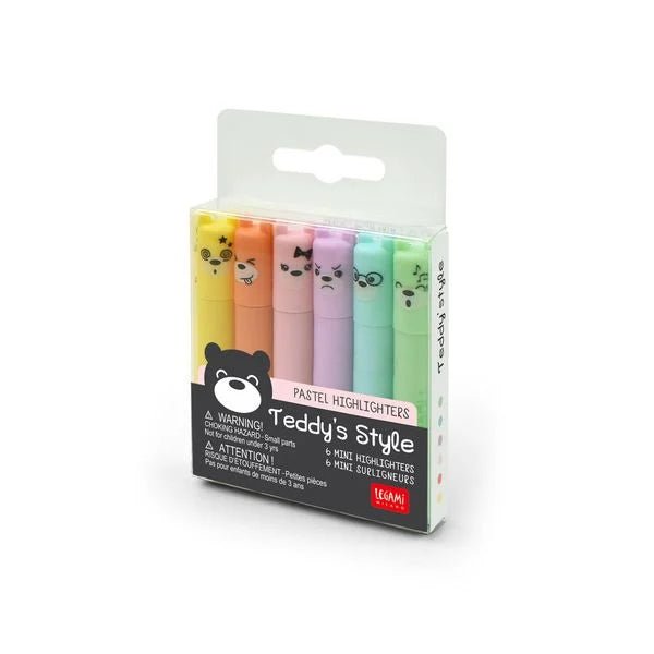 Legami Set mit 6 Mini - Textmarkern - Teddy‘s Style - Legami