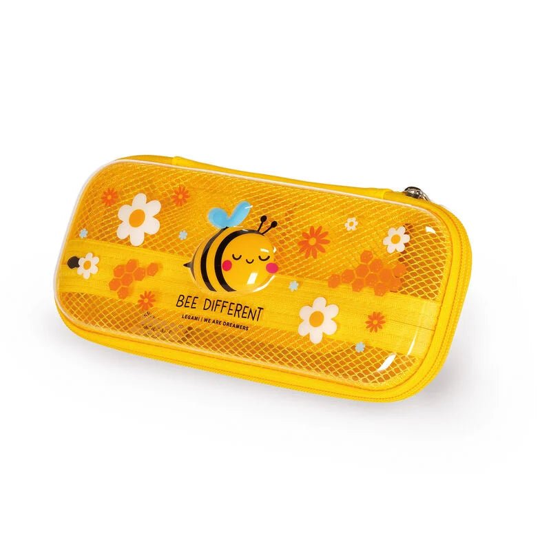 Kinder Federtasche Bee von Legami mit Mesh-Innenfach