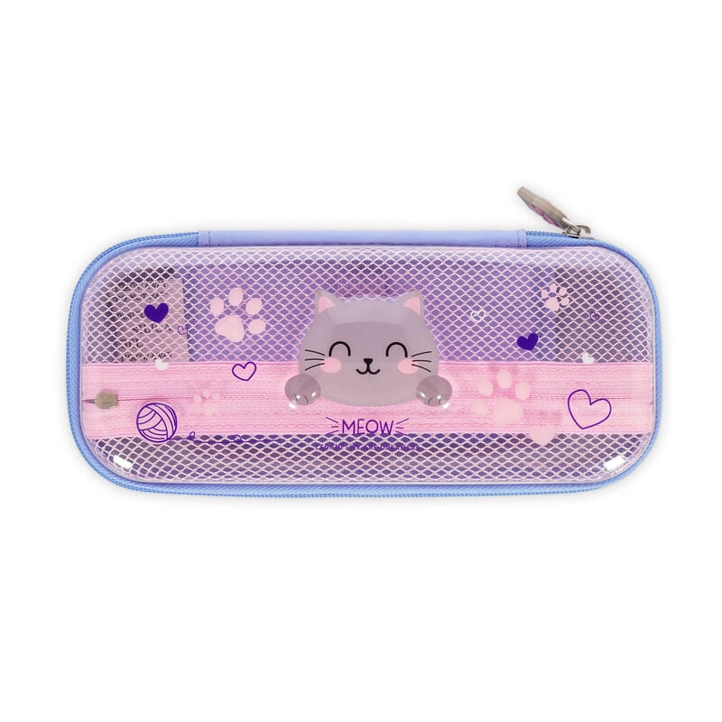 Legami Federmäppchen Kitty mit Stiftehalter und Netzinnenfach