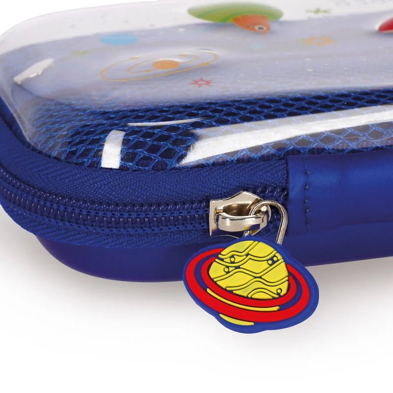 Kinder Federmäppchen mit Weltraum-Motiv und Stiftehalter