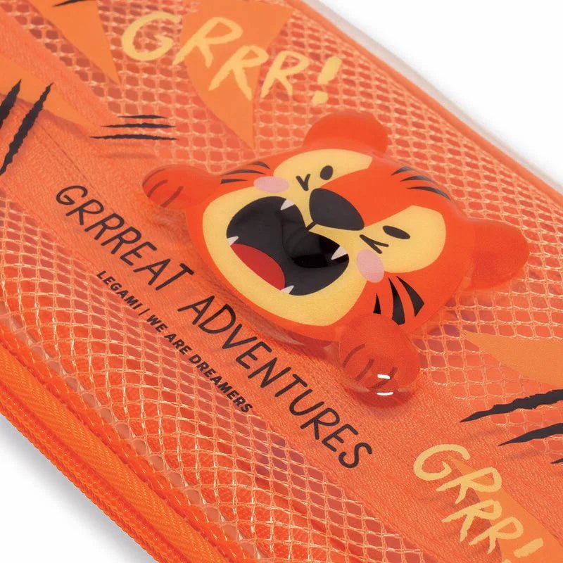 Schulmäppchen Tiger-Design – mit PET-Material und Stiftehalter