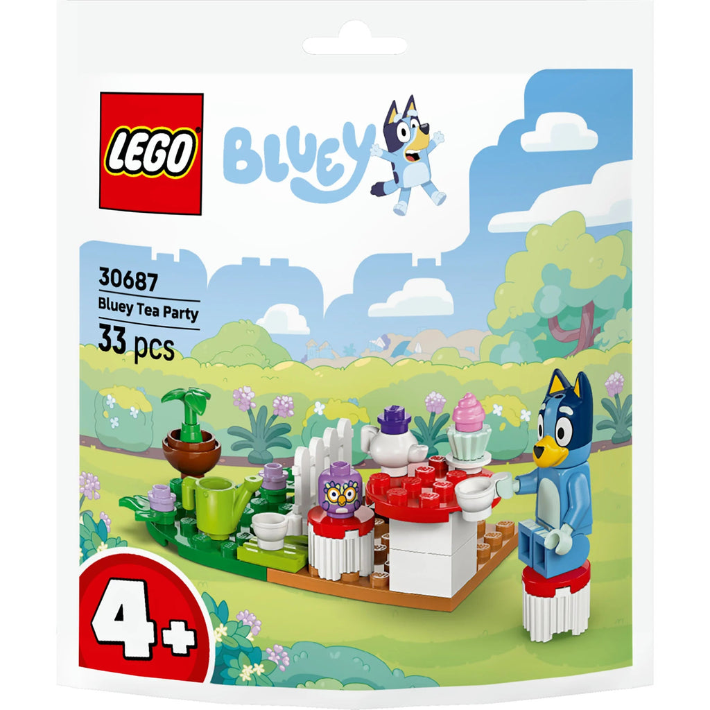 LEGO Bluey-Minifigur mit Teekanne und Cupcake