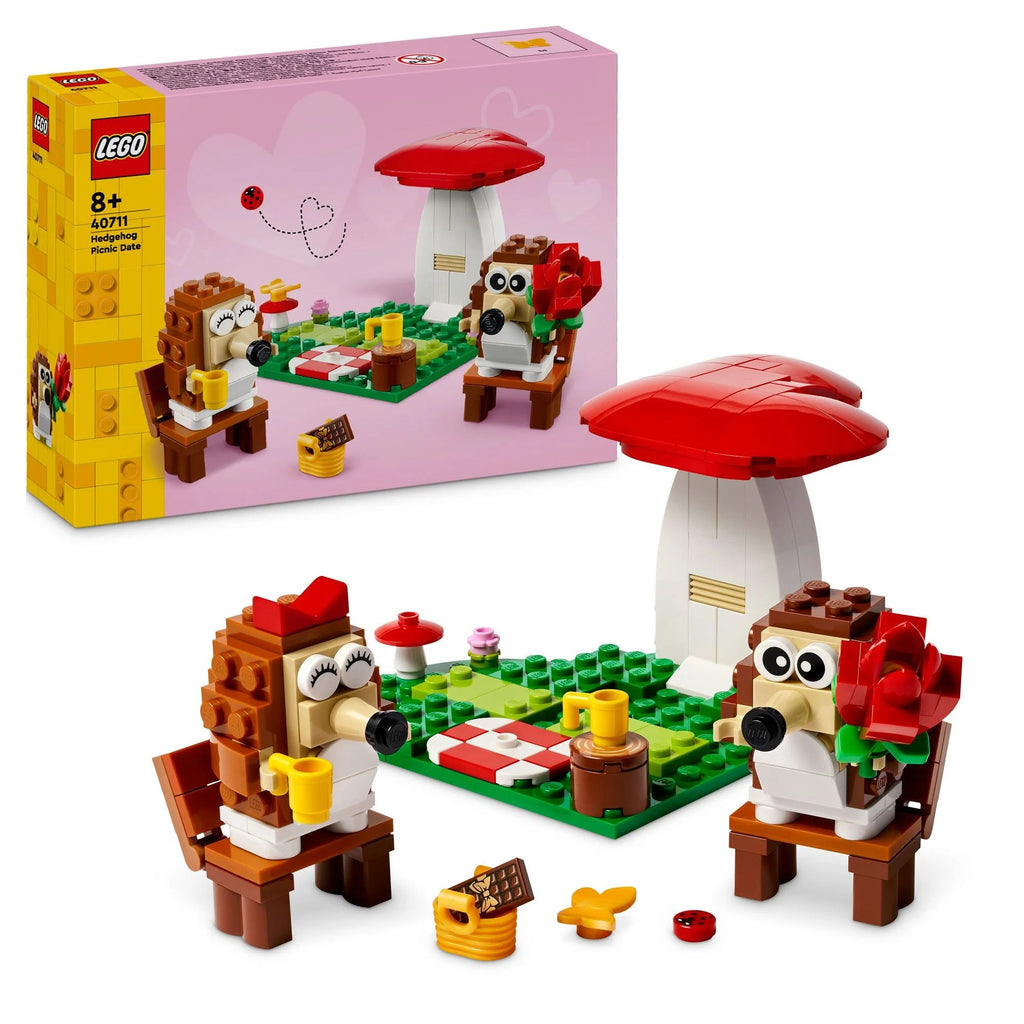 LEGO 40711 Igel und ihr Picknick-Date mit zwei Igeln und herzförmigem Pilz
