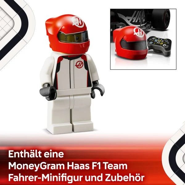 LEGO MoneyGram Haas F1 Team Rennauto mit Fahrerfigur und Zubehör

