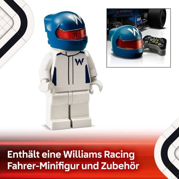 Speed Champions Williams F1 Modell mit Rennfahrer-Minifigur
