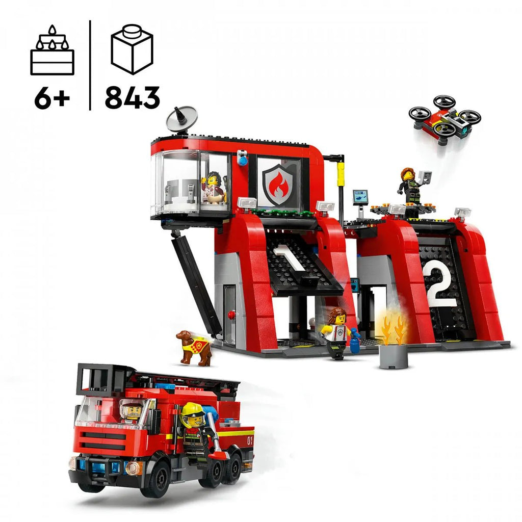 LEGO® City 60414 - Feuerwehrstation mit Drehleiterfahrzeug - LEGO