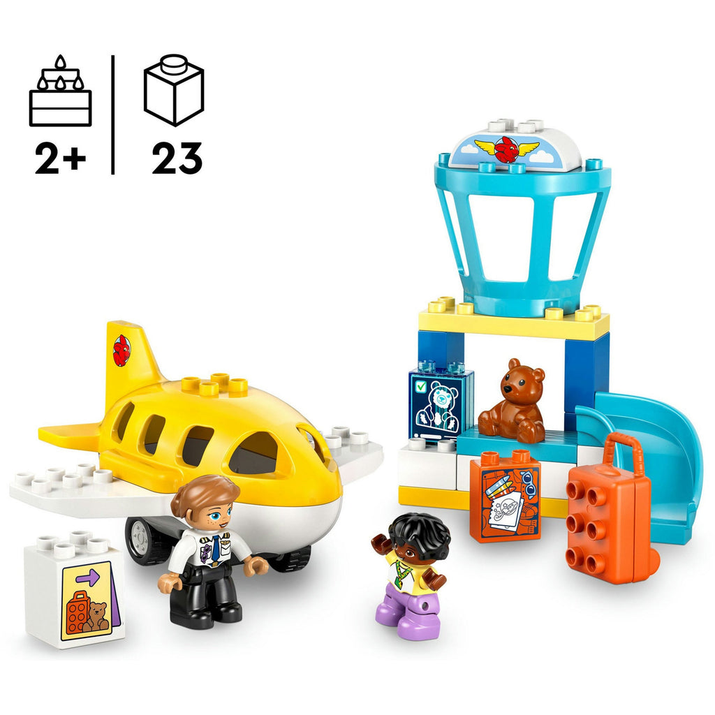 LEGO DUPLO 10443 Flughafen mit Flieger, Figuren & Lernfunktionen ab 2 Jahren