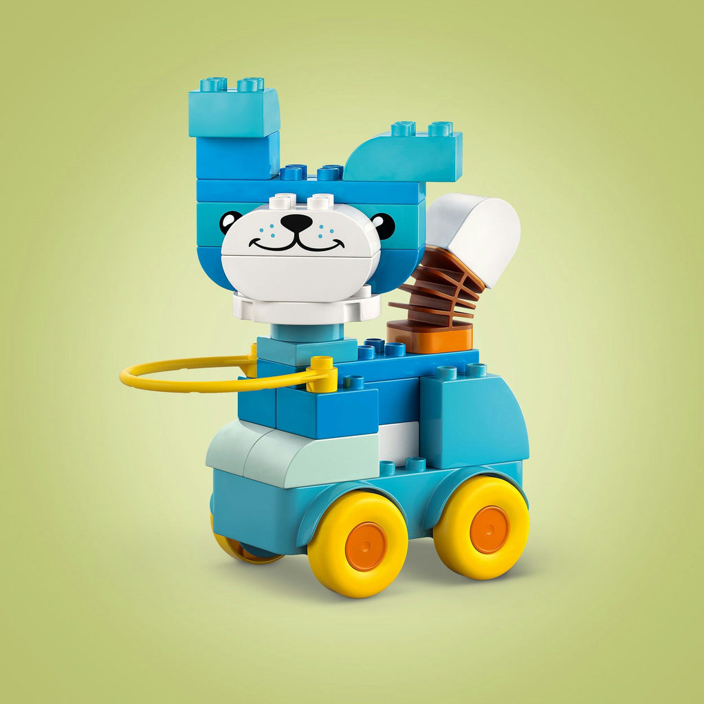 LEGO DUPLO 10448 Tiere auf Rädern 3-in-1-Set mit Ziehfunktion & beweglichen Teilen