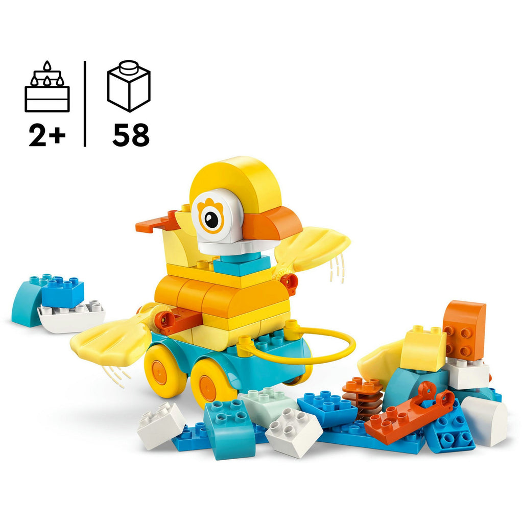 LEGO DUPLO 10448 Tiere auf Rädern 3-in-1-Set mit Ziehfunktion & beweglichen Teilen