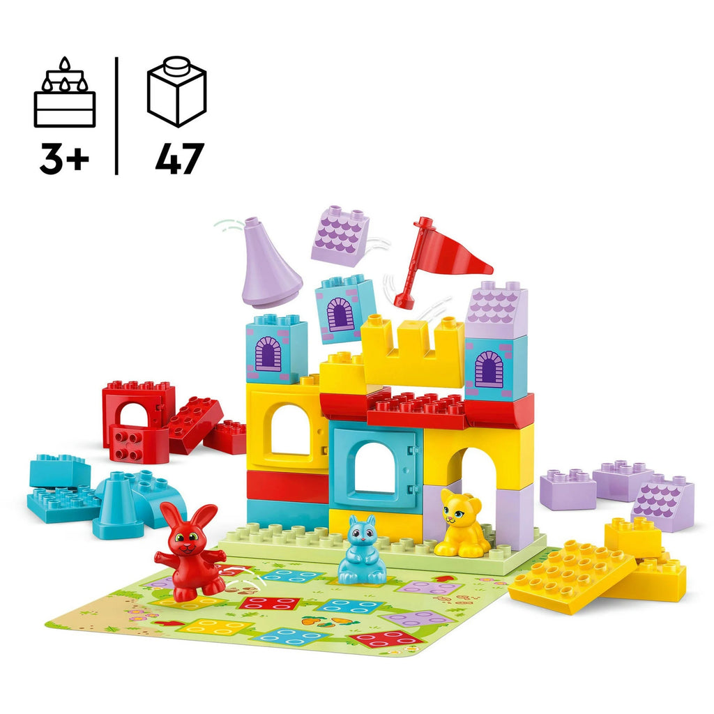 LEGO DUPLO 10450 Hopsys Burgspiel – Brettspiel & Bauset für Kinder ab 3 Jahren