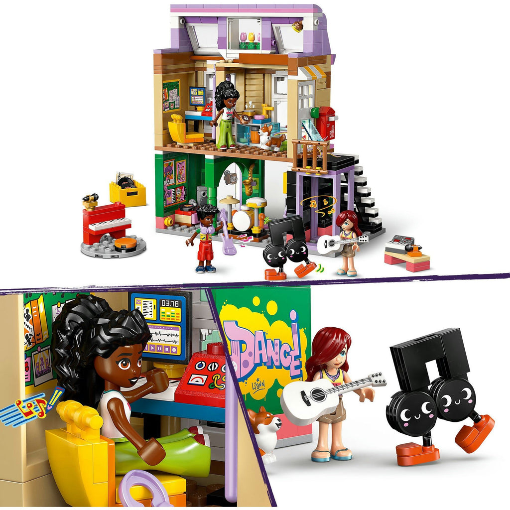 LEGO Friends 42653 Musikladen & Wohnung mit Figuren, Corgi & Instrumenten