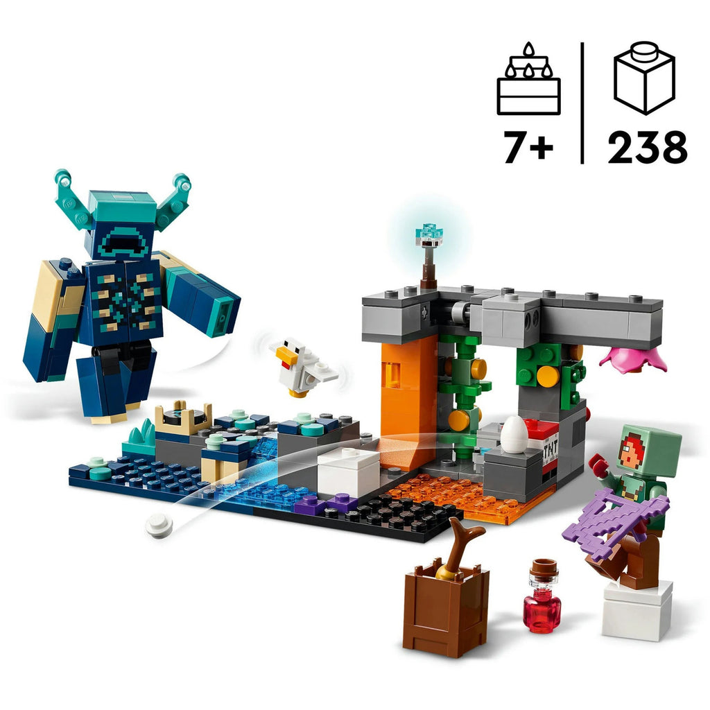 LEGO Minecraft 21274 Begegnung mit dem Wächter – Set mit Figuren & Actionfunktionen