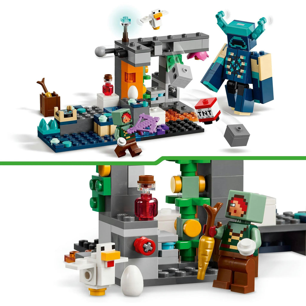 LEGO Minecraft 21274 Begegnung mit dem Wächter – Set mit Figuren & Actionfunktionen