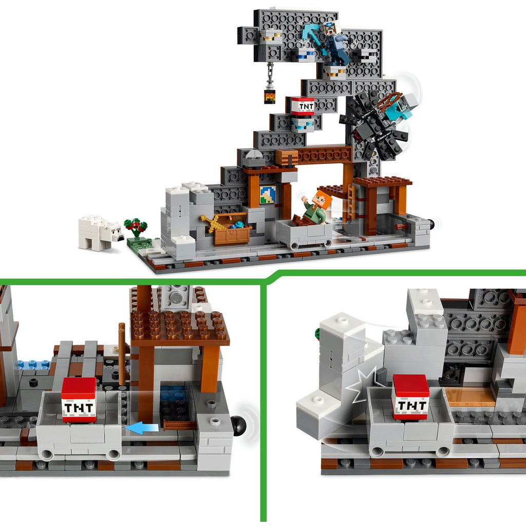 LEGO Minecraft 21277 Die Spitzhackenmine mit TNT-Lore & Figuren
