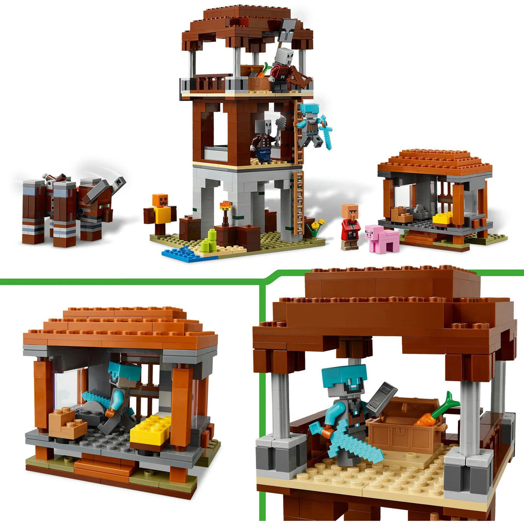 LEGO Minecraft 21278 Verwüster & Plünderer-Außenposten mit Figuren & Turm