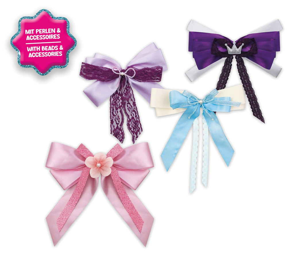 Kreatives LENA Styling Set Haarschleifen Designer mit Bändern Anhängern und Haarspangen für kreative Frisurenideen
