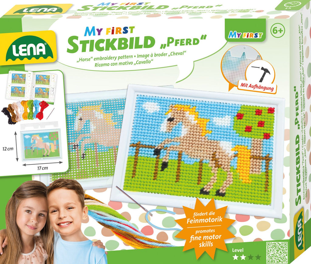 LENA Stickbild Pferd Bastelset für Kinder ab 6 Jahren
