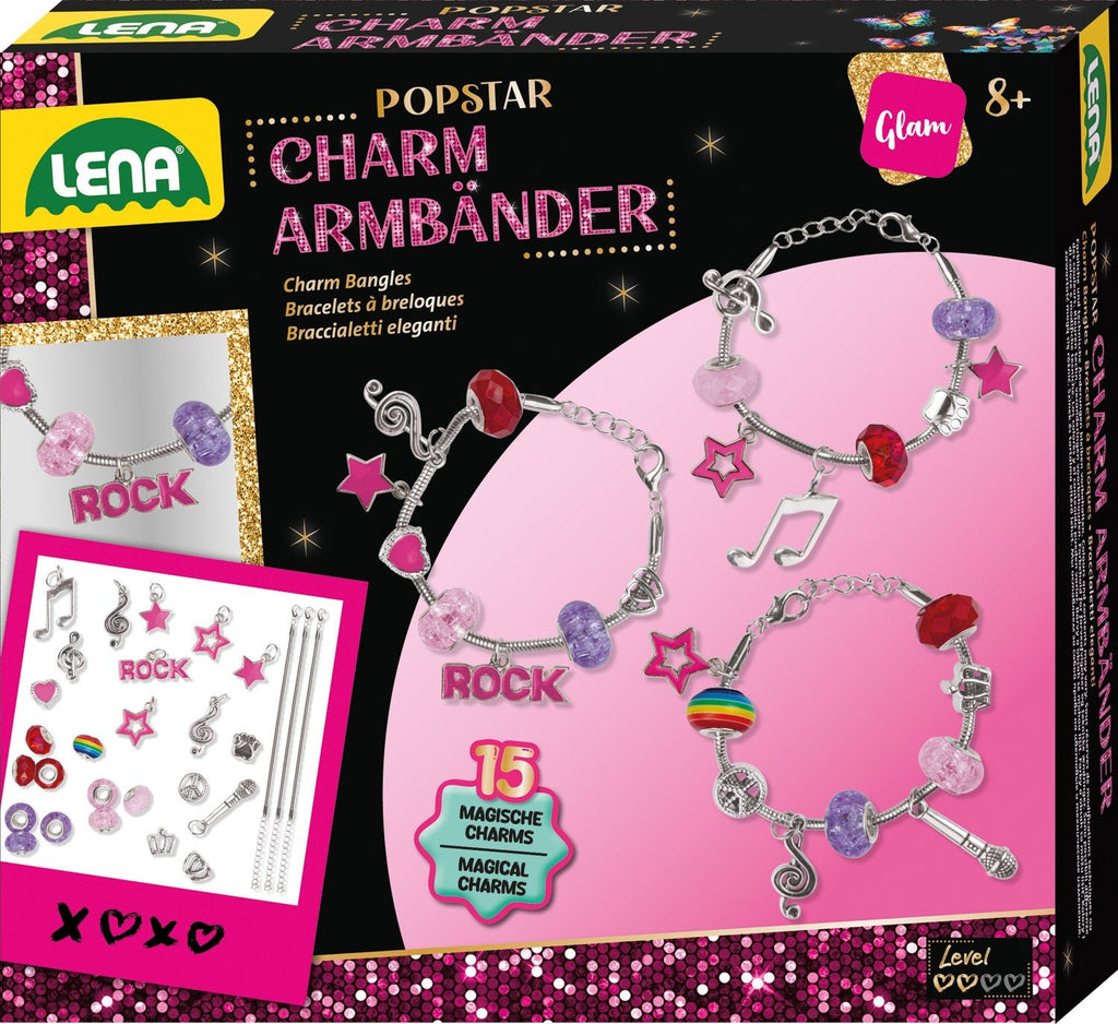LENA Charm Armbänder Popstar Bastelset für Kinder ab 8 Jahren