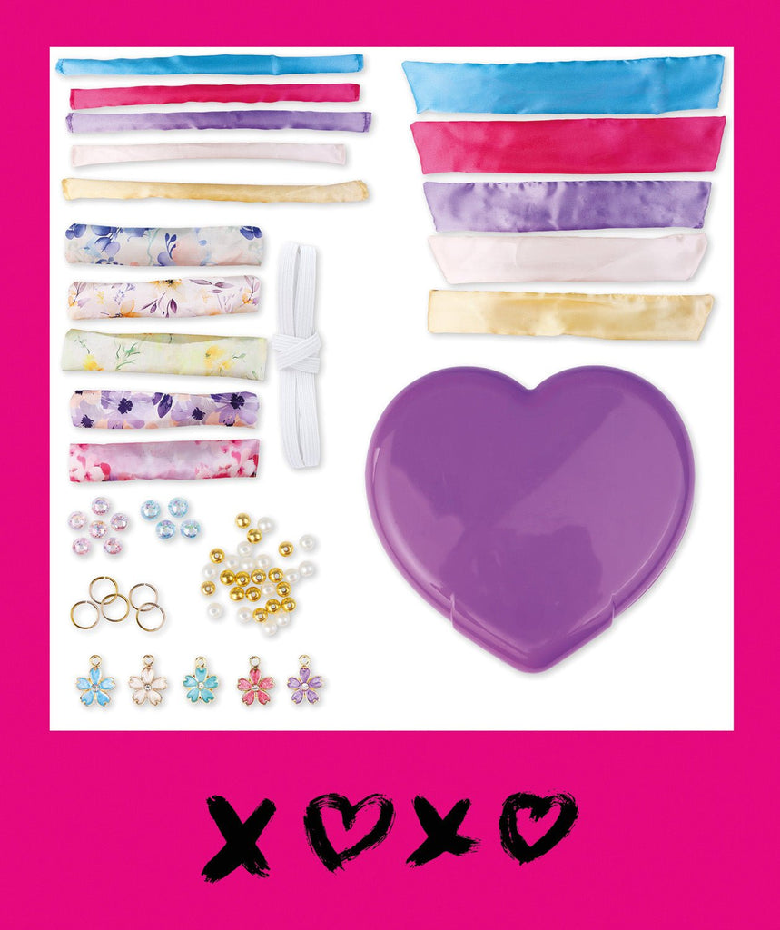 Scrunchies Bastelset von LENA mit umfangreichem Zubehör zum Nähen persönlicher Haaraccessoires für Kinder ab 6
