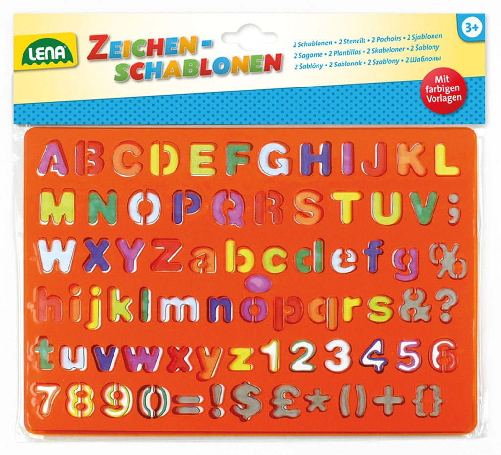 Lena Zeichenschablone Alphabet/Zahlen + Zeich - Simm Spielwaren