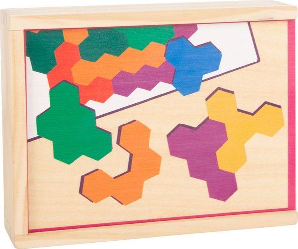 Lernspiel Hexagon Steckpuzzle, Holz - Small Foot