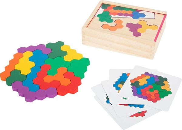 Lernspiel Hexagon Steckpuzzle, Holz - Small Foot