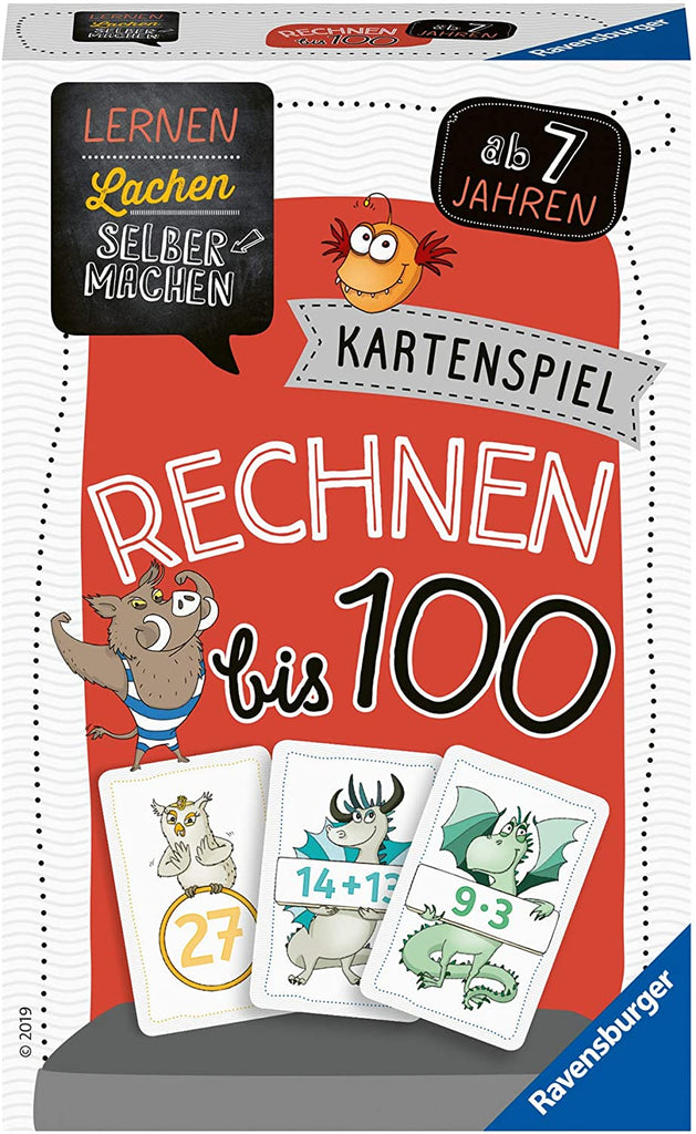 Rechnen bis 100 Kartenspiel ab 7 Jahren mit Aufgabenkarten