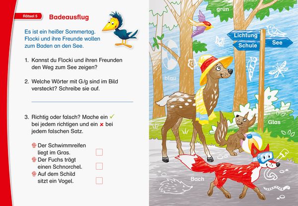 Leserabe Rätselspaß Zauber - Malrätsel zum Lesenlernen: Im Wald - Ravensburger