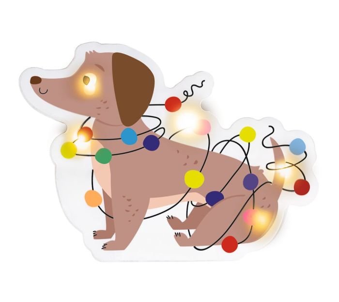 Leuchtender Fensterfreund Winterzauber Silikon Motiv Hund

