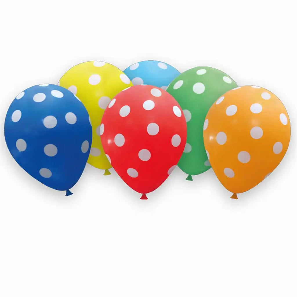 Dots Latex Luftballons 6 Stück bunte Punkte