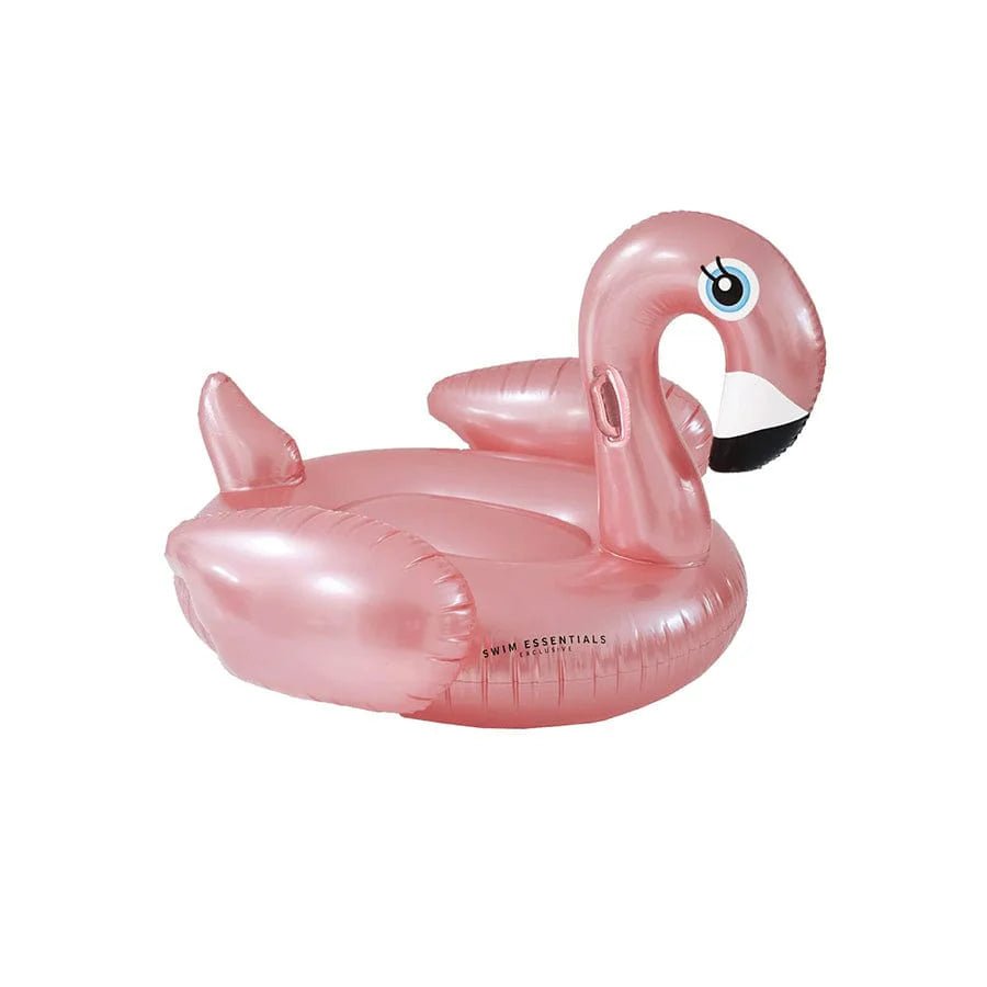 Aufblasbarer Flamingo Pooltier Rosé/Gold für Kinder ab 6 Jahren