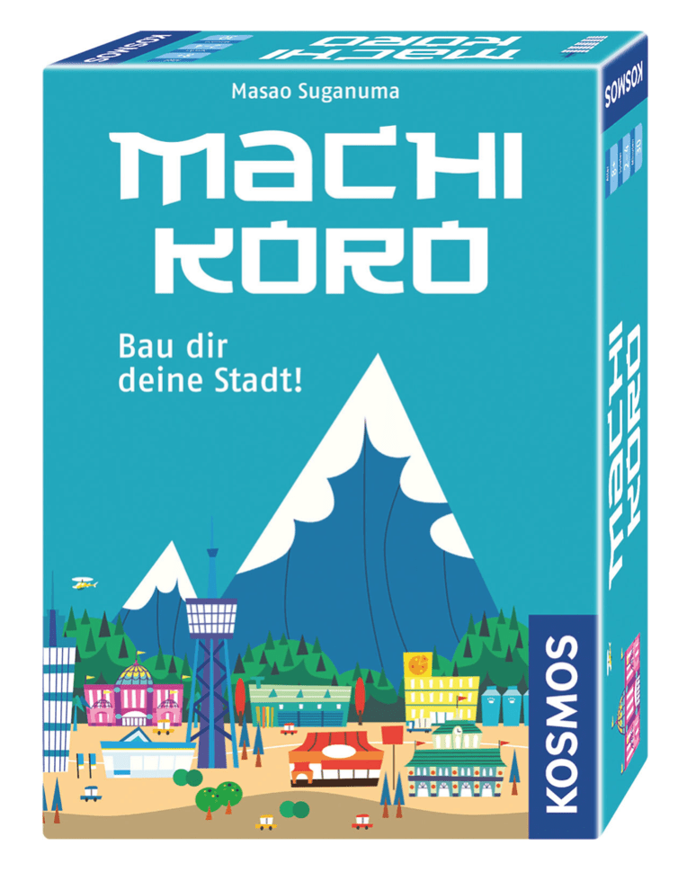 Machi Koro Familienspiel ab 8 Jahren mit Karten und Würfeln, Städtebau